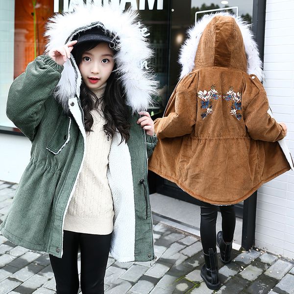 

2019 new girls winter autumn jacket thick outerwear kids coat warm children's jackets cotton infant clothing hooded jacket, Blue;gray