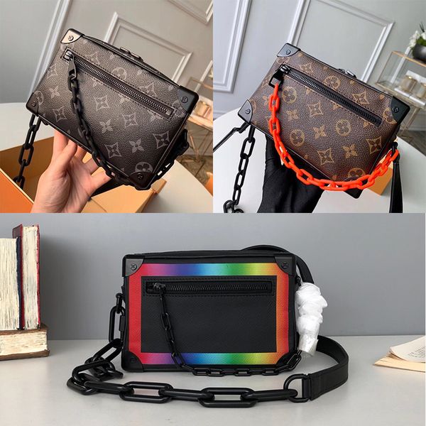 

New tyle 5a mini oft trunk m44480 monogrram canva cro body bag genuine leather me enger bag m30351 houlder bag with box