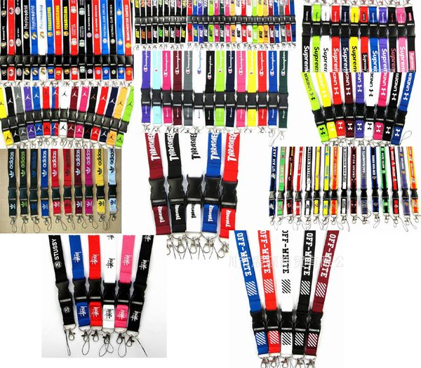 

10pcs team sprot clothes jump man pink supe key chains detachable lanyard badge holders mobile phone neck straps, Silver