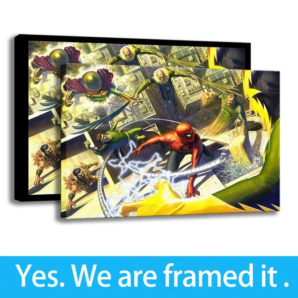

decor painting art spiderman wall picture for living room hd print on canvas framed art - ready to hang - framed