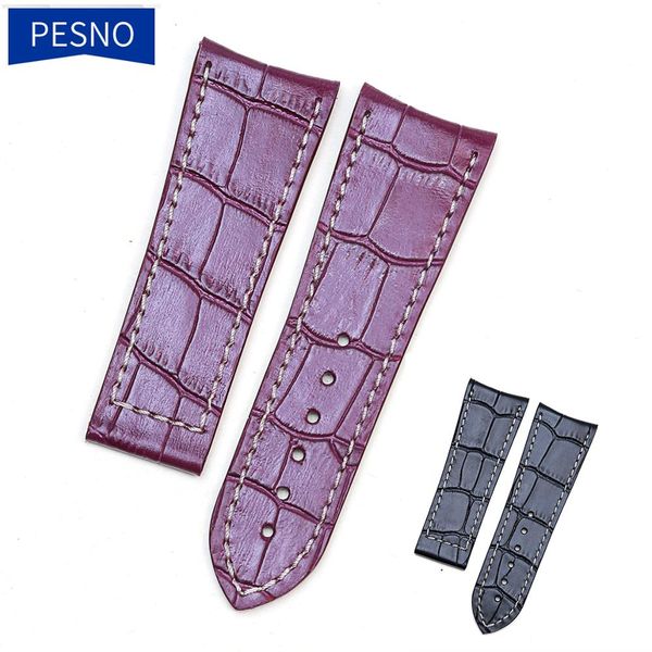 

PESNO Superme крокодил кожа смотреть полосы Фиолетовый Черный из натуральной кожи теля