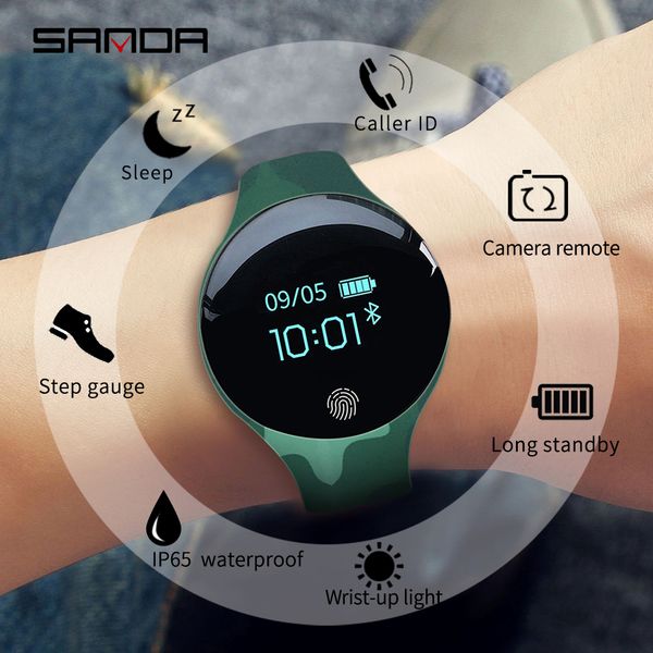 

sanda bluetooth smart watch for ios android men women sport intelligent with fitness sleep monitoring waterproof remote camera, Slivery;brown