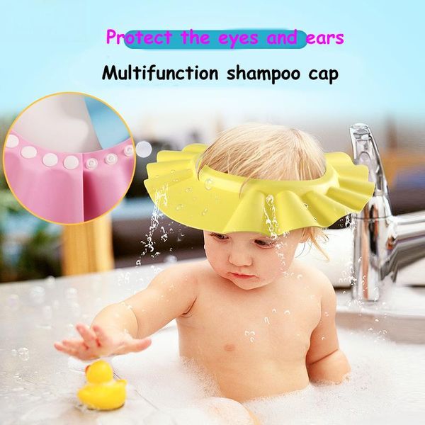 

1pcs горячего регулируемое eva мягкий детский шампунь шапочка для душа по уходу за ребенком для ванной для детей детский шампунь cap
