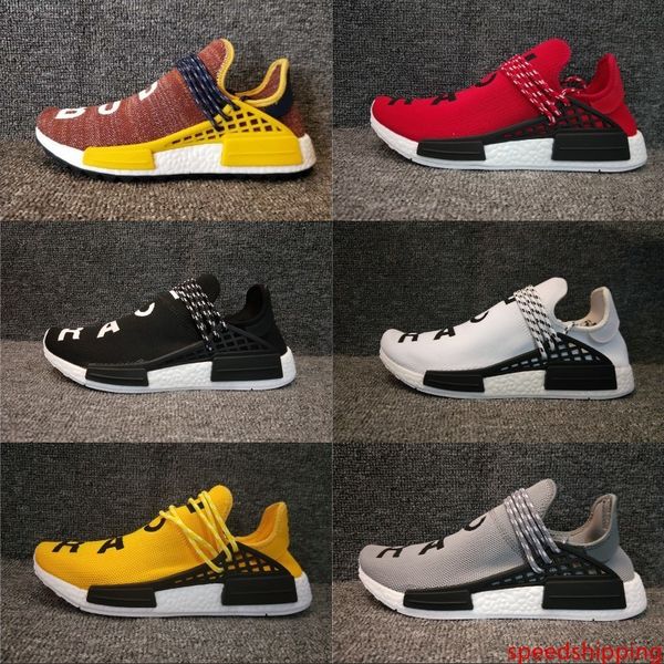 

human race pharrell williams hu trail nerd men womens running shoes white noble ink core black red sports boots designer sneaker 36-45