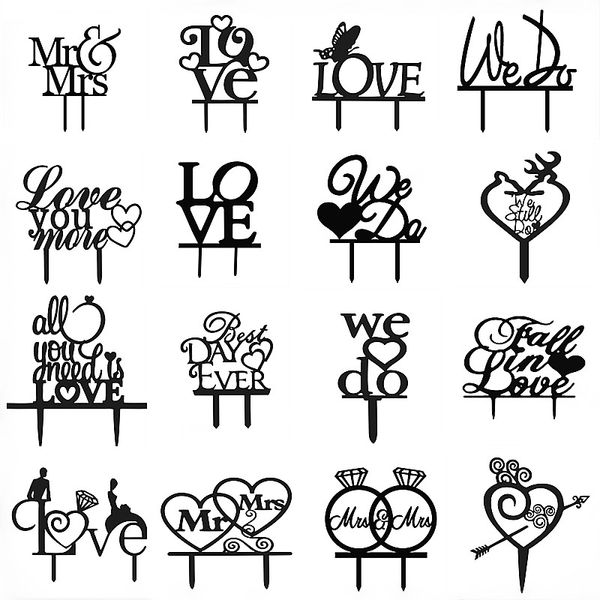 

black we do love you mrs & mrs acrylic cake er mr & cake flags for wedding anniversary party baking decor