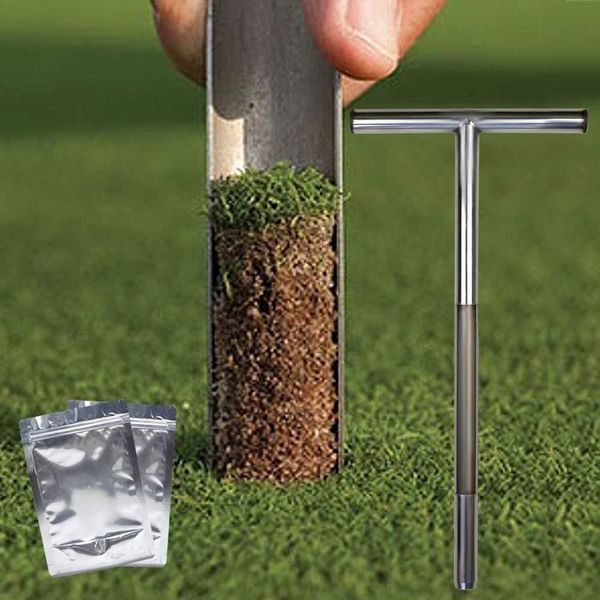 

soil sampler probe 21" stainless steel tubular t-style handle for golf court golf accessories