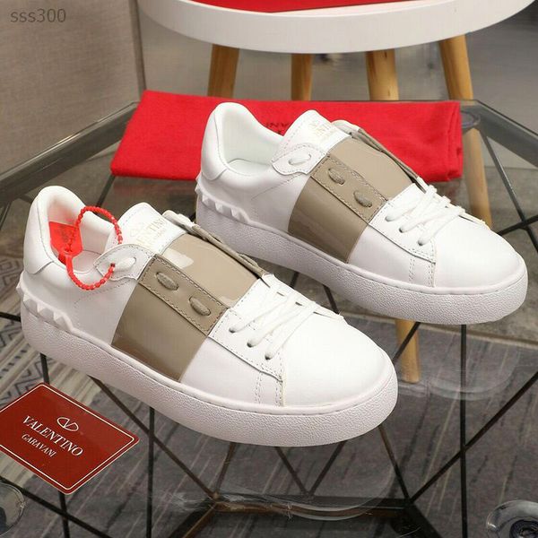 

2020 fashion summer wild small white shoes female leather flat bottom soft bottom rivet white sneakers factory direct sales size 35-41cm, Black