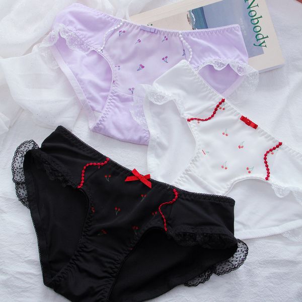 

sp&city lolita cute lace panties for women fairy hollow out female underwear thong seamless briefs girls lingerie tanga, Black;pink