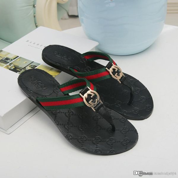 

women slide summer fashion wide flat slippery with thick sandals slipper house stud flip flop with spike for couple 35-45 05, Black