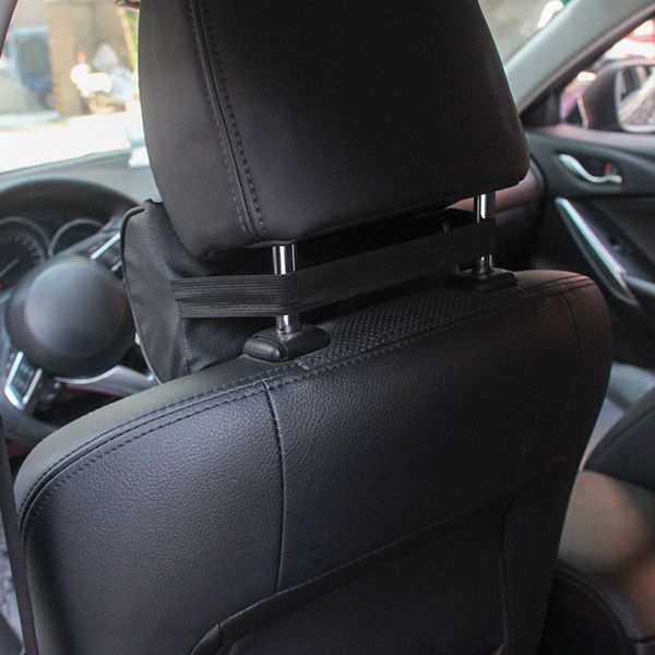 

black pillow head car neck protection soft foam leather cushion pad 23*12.5cm rest auto 1x