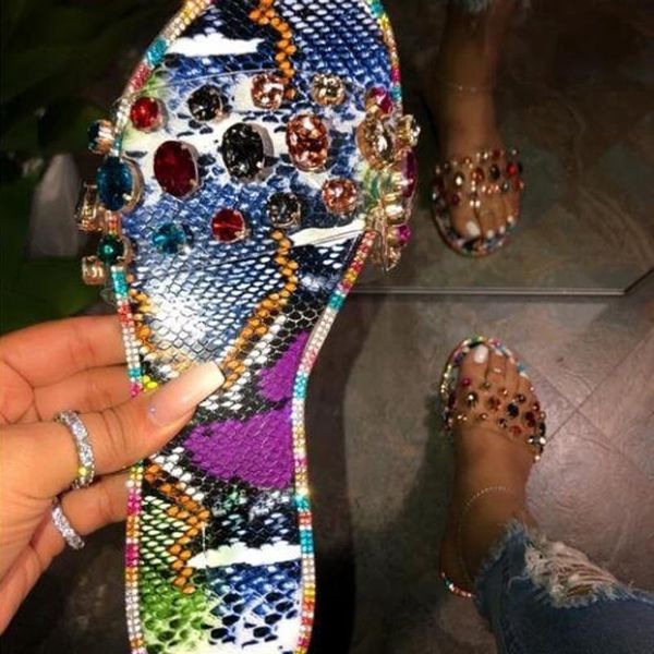 

size 42 sandals slippers women bright diamond casual outdoor travel flip flop beach shoes women non-slip slides, Black