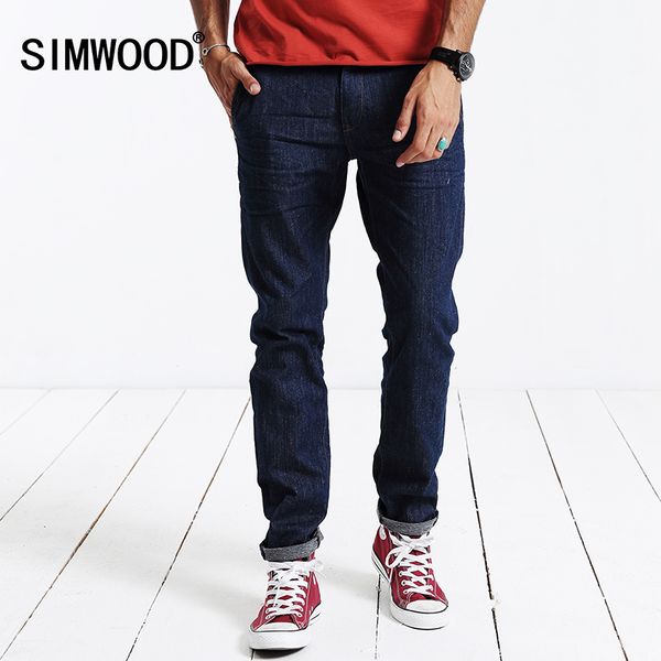 

simwood 2016 new autumn winter men jeans causal fashion pants full long denim trousers cotton sj6050, Blue