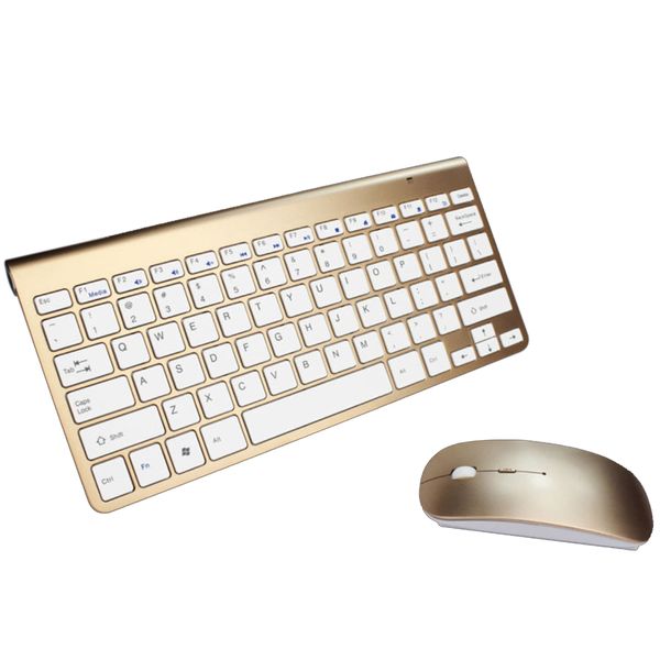 

wireless(2.4 ghz) extremely thin keyboard and silent mouse 1600dpi combo for apple imac windows or android support pc/lapcomputer gold