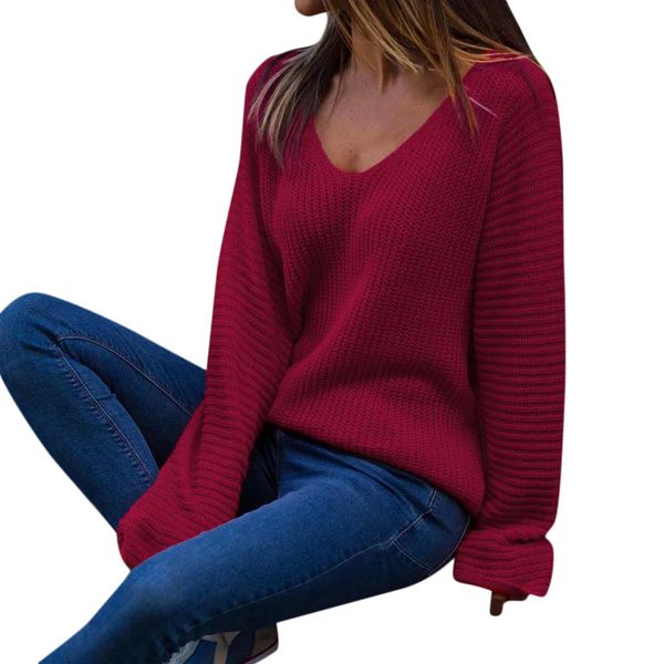 

women knitted pullover sweater long sleeve pull femme jumper v neck sweaters 2019 autumn clothes sweater solid d90703, White;black