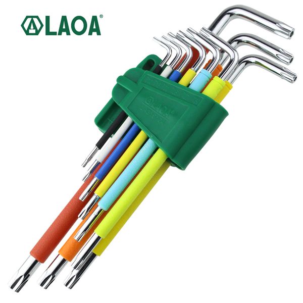 

laoa 9pcs mini hex wrench set colorful double end with one head of ball or torx combination handtools hexagonal screwdriver