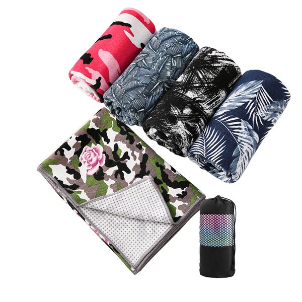 

183x68cm tie-dye printed yoga blankets sweat non slip yoga mat towel travel camping sport fitness aerobic pilates napkin