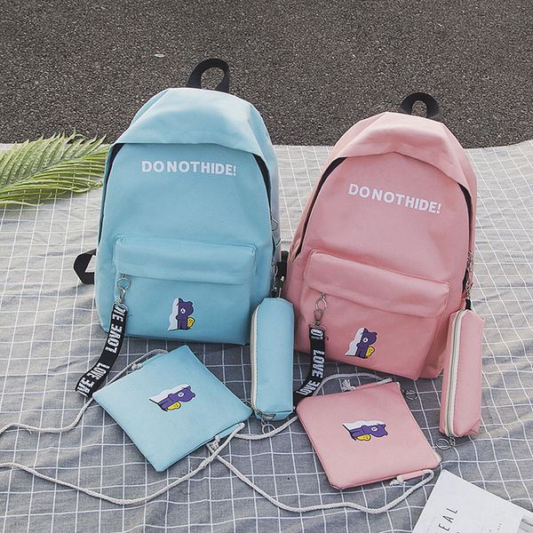 

girl women canvas leather travel backpack satchel rucksack school bags