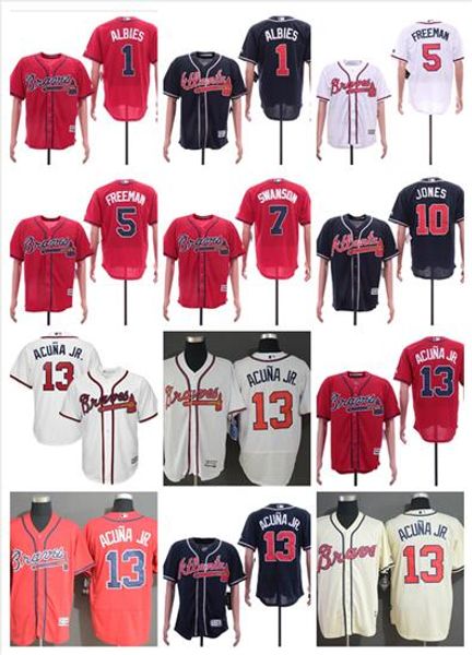 

Men 039 atlanta 2019 brave jer ey au tin riley ronald acuna jr albie freeman wan on jone blue red new ba eball jer ey do drop hippi