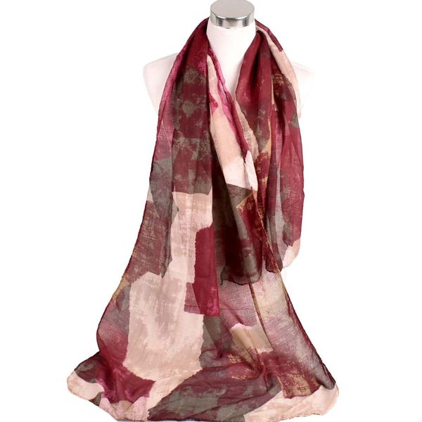 

winter scarf women cotton linen voile floral pattern thin scarfs vintage shawl scarves sjaal bufandas foulard for women 2019, Blue;gray