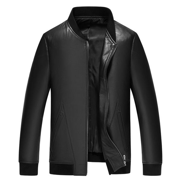

motor leather coat clothing 2019 autumn new real genuine leather coat luxury designer bomber style fashion sheepskin jackets, Black