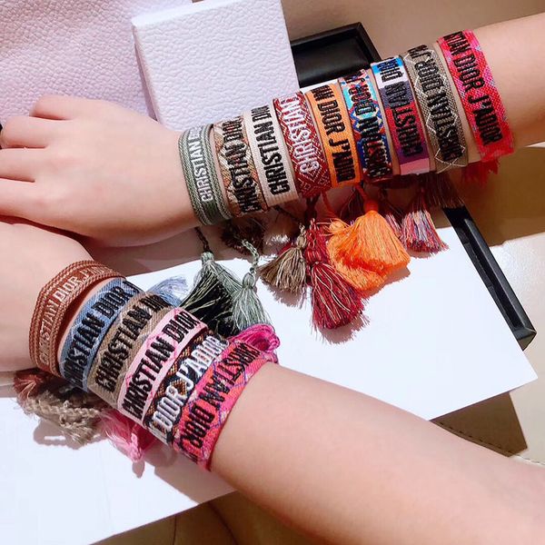 

Luxury de igner jewelry women men bracelet fa hion braided ta el bracelet 34 tyle embroidered lover bracelet