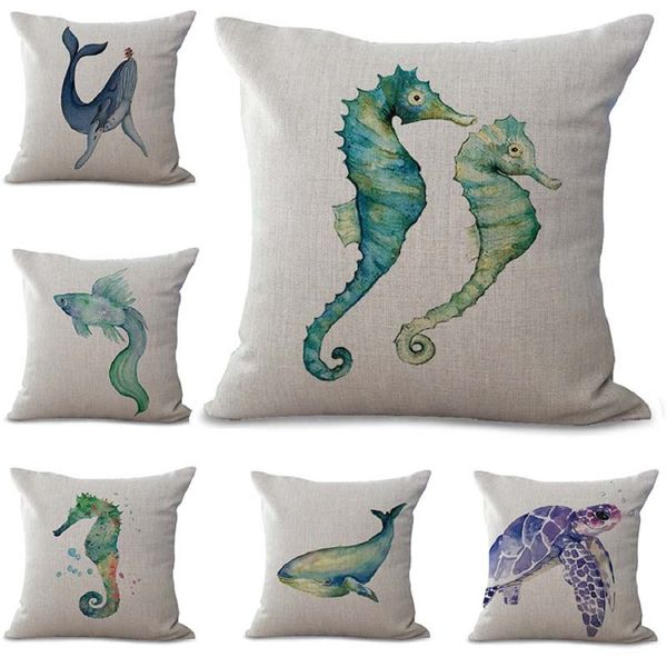 

черепаха медузы наволочки bohemian кровать конек pillowcover хлопок белье этнический автомобиль подушки обложка диван спальня крабы throw по
