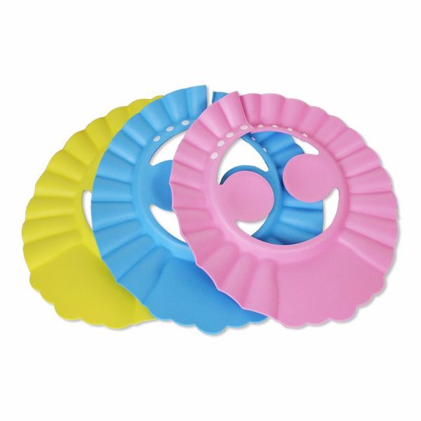 

new fourth gear adjusted baby shampoo cap with ears kids bathing waterproof shield hats baby shower cap resizable hat 3 colors