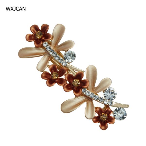 

wxjcan enamel insect dragonfly hair grips women enamel rhinestone flower hair accessories ornaments, Golden;white