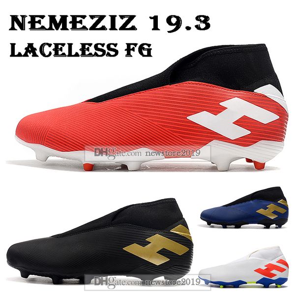 Mens High Tops Football Boots Nemeziz 19 3 Laceless Fg Soccer