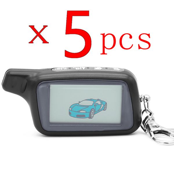 

5 pcs/lot x5 lcd remote control key fob chain for russian version vehicle security two way car alarm system tomahawk x5 keychain