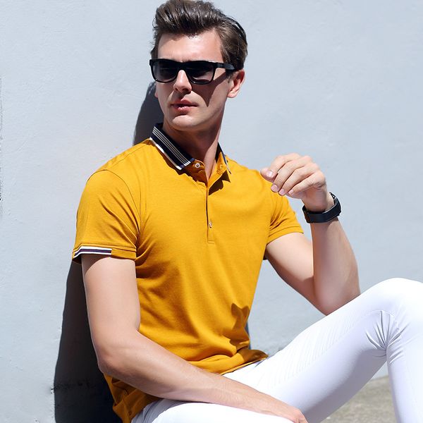 

mrmt 2019 brand new men's t-shirt summer short sleeve solid color lapels men's casual t-shirt, White;black