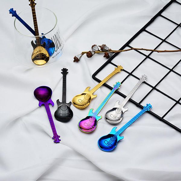 

guitar coffee spoon stainless steel coffee scoop food grade tea spoon coffee accessories teaspoon gift yysy412