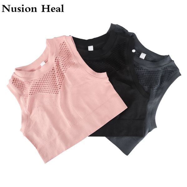 

новый спортивный бюстгальтер crop top женщины моды бесшовные йога рубашки спорта йога top высокая упругие дышащий без рукавов спортивная жен