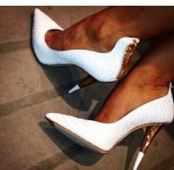 

Белая рыба кожа ноготь высокий каблук женский высокий каблук дизайнер дизайнер PR