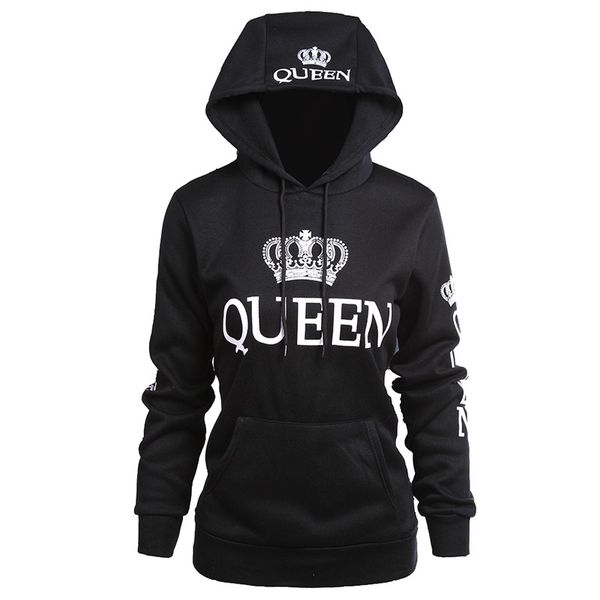 

mens women love hoodies couples matching clothes hooded sweatshirts queen king pullovers, Black