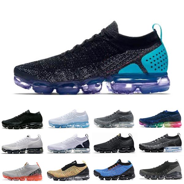 

knit 1.0 2.0 3.0 mens running shoes fly triple blue black heritage cushion trainer men womens sports sneakers 36-45