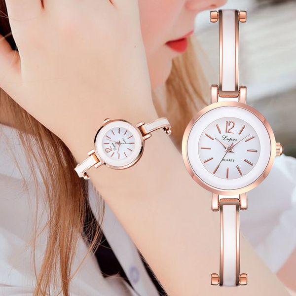 

metal watch bracelets simple casual fashion round alloy small and exquisite female bracelet watch gifts for women reloj mujer, Slivery;brown