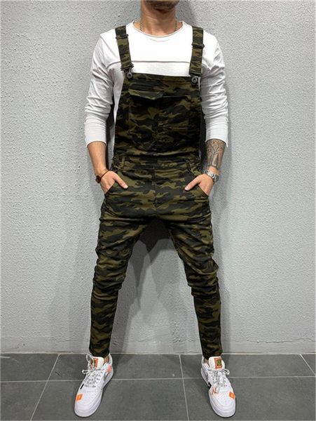 

camouflage mens designer jeans casual street style cool pockets loose overalls pencil pants fashion mens jeans, Blue