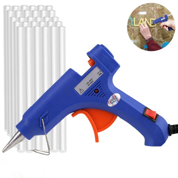 

20w melt glue gun with 30pcs 7mm*200mm glue stick industrial mini guns thermo electric heat temperature tool