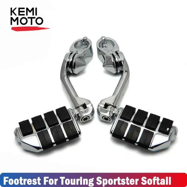 

chrome 32mm 1.25" long angled adjustable highway peg mount clamp kit footrest kit for touring sportster 883 1200 softail