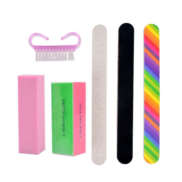 

6psc/set of nail polishing set polishing yarn tofu nail brush file art tools