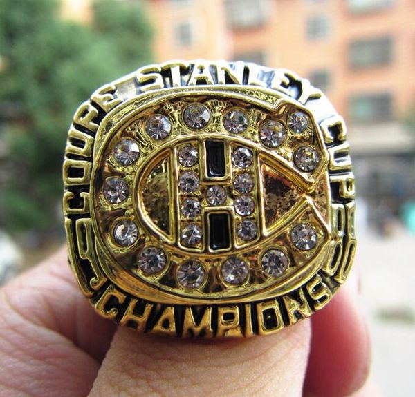 

1986 montreal canadiens stanley cup team champion championship ring with wooden display box souvenir men fan gift wholesale drop shipping, Golden;silver