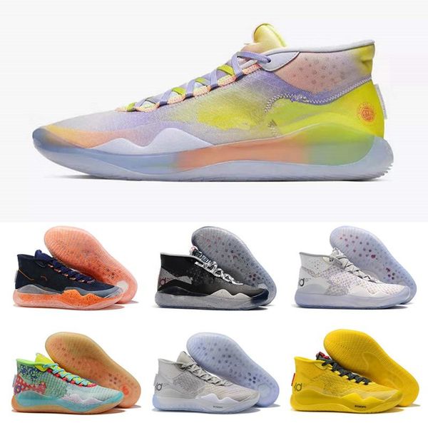 

2019 new kevin durant 12 high eybl nrg yellow black grey orange men ba ketball hoe kd 12 12 kd12 port neaker ize 40 46