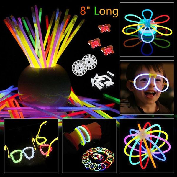 

100pcs color glow stick bracelet necklaces neon party led flashing light stick wand novelty toy led vocal concert led flash sticks