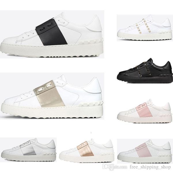 

2019 new arrivel designer shoes white fashion mens women leather casual open low sports sneakers size 35-46