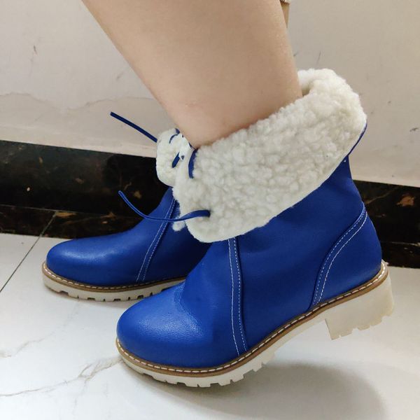 

2019 new fashion women boots pure color round toe lace-up boots chunky heels vintage women coturno feminino bota femenina, Black