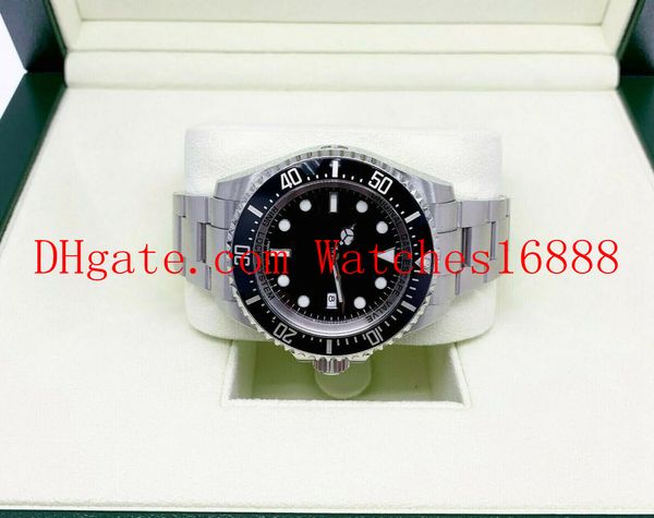 

44mm black dial ceramic sea dweller stainless steel automatic mechanical movement mens watch 116660 men's watch, Slivery;brown