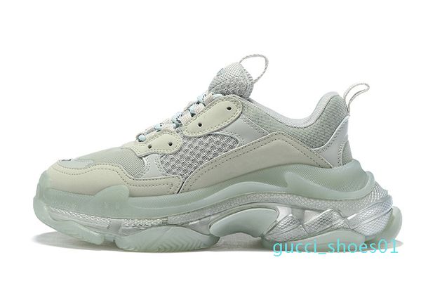 

designer casual shoes 2019 new luxury paris triple s 3.0 crystal bottoms vintage height platform sneakers fashion mens women red golden g01, Black