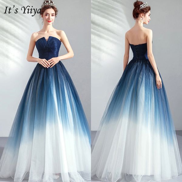 

it's yiiya prom gown 2019 blue sleeveless floor length long party dress elegant strapless vestidos de gala custom plus size e263, White;black