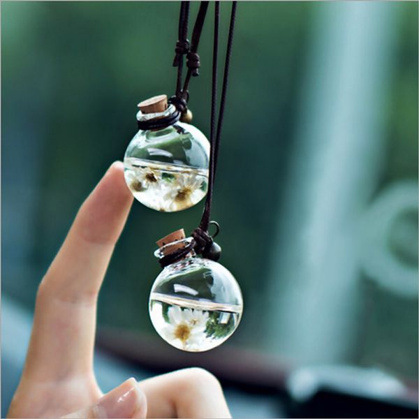 

car hanging perfume pendant fragrance air freshener empty glass bottle for essential oils diffuser automobiles ornaments dropshipping x1701